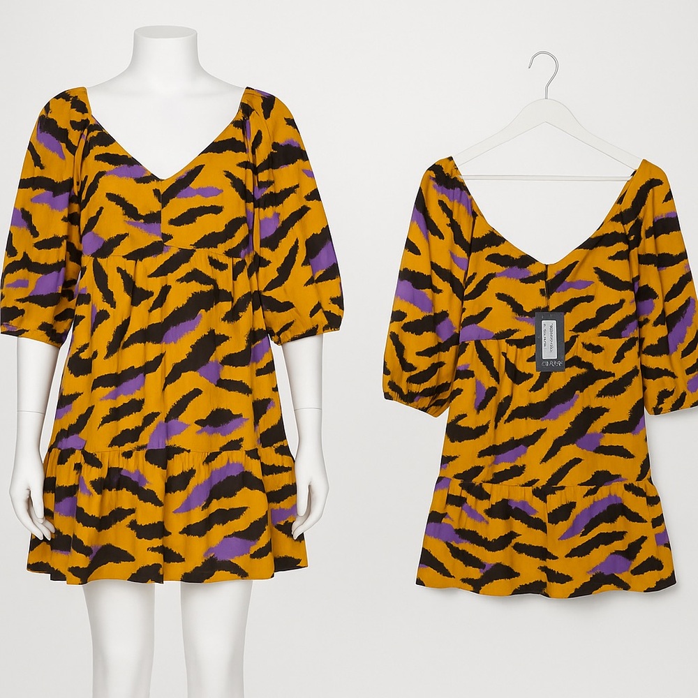 930 Nasty Gal Purple and Orange Mini Dress